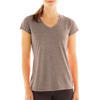 Xersion Short Sleeve Melange Tee   Tall, Med Htr Gry Sd, Womens