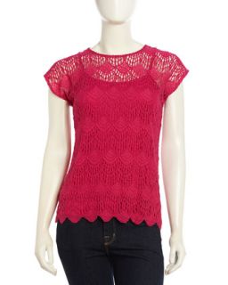 Lace Pullover w/ Tank, Magenta