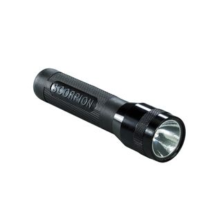 Scorpion Lithium Poweredrubber Armored Flash Light (WhiteLength 4.9 inchesRun Time 1 hours 3VBatt. Type Lithium IonColor BlackBeam Concentration (MBCP) 7900 cpBeam Type AdjustableBeam Color WhiteLength 4.9 inchesRun Time 1 hours )