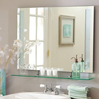 Frameless Roxi Wall Mirror with Shelf   31.5W x 23.6H in. Multicolor   SSM151