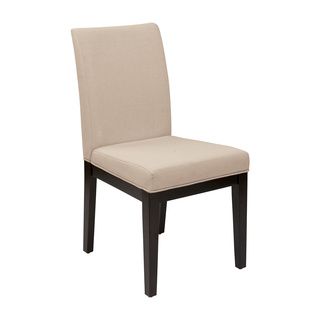Parsons Cream/ Espresso Upholstered Armless Chair