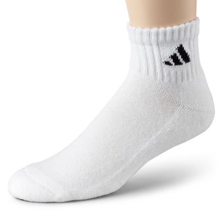 Adidas 6 pk. Athletic Quarter Cushion Socks, White, Mens