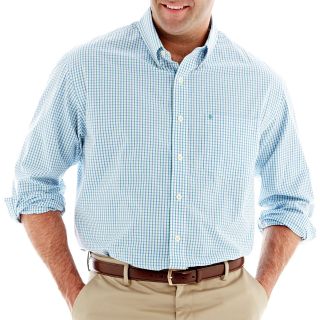 Izod Long Sleeve Essential Woven Shirt Big and Tall, Teal, Mens