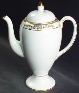 Wedgwood Cliveden Ivory Coffee Pot & Lid, Fine China Dinnerware   Lavender Flowe