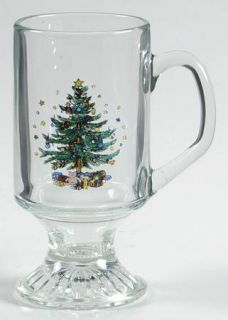 Nikko Happy Holidays Footed Glassware Mug, Fine China Dinnerware   Christmas Tre