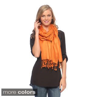 Womens Solid Viscose Faux Pashmina Shawls (pack Of 3)