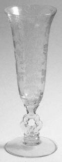 Cambridge Elaine Clear (Stem #3500, Etched) Keyhole Stem Footed Vase   Stem #350