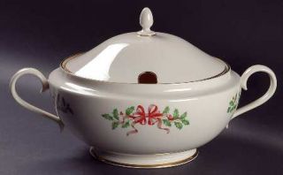 Lenox China Holiday Gold (Red Ribbon Accent) Tureen &  Lid, Fine China Dinnerwar