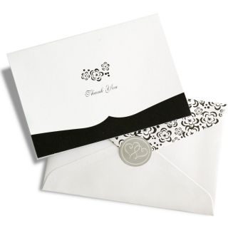Gartner Black & White Floral Thank You Card Set
