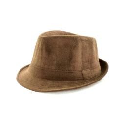 Faddism Brown Fedora Hat (65 percent cotton/35 percent polyesterBanded detail One size fits most)