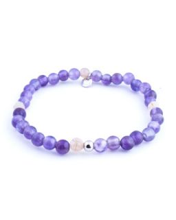 Small Bead Quartz Bracelet, Purple