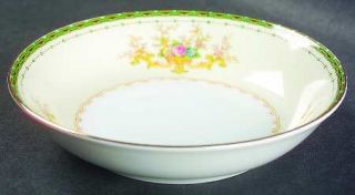 Meito Dorothy Fruit/Dessert (Sauce) Bowl, Fine China Dinnerware   Green Border,F