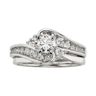 1 CT. T.W. Diamond Wedding Ring Set, White, Womens