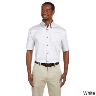 Mens Easy Blend Short Sleeve Twill Shirt With Stain release