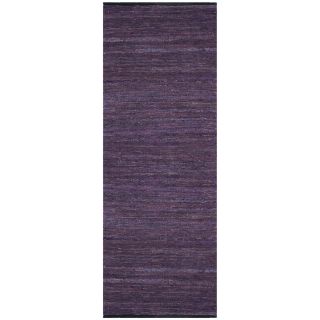 Hand woven Matador Purple Leather Rug (26 X 12)