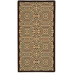 Indoor/ Outdoor Matrix Chocolate/ Natural Rug (4 X 57) (BrownPattern GeometricMeasures 0.25 inch thickTip We recommend the use of a non skid pad to keep the rug in place on smooth surfaces.All rug sizes are approximate. Due to the difference of monitor 