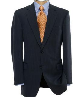 NEW Signature 2 Button Patterned Wool Suit Navy Fineline Stripe JoS. A. Bank Me