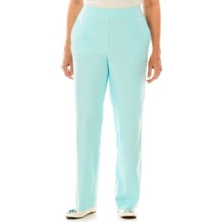 Alfred Dunner Walking On Sunshine Solid Pants, Aqua, Womens