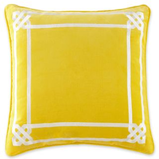 HAPPY CHIC BY JONATHAN ADLER Lola 18 Square Border Decorative Pillow, Yellow