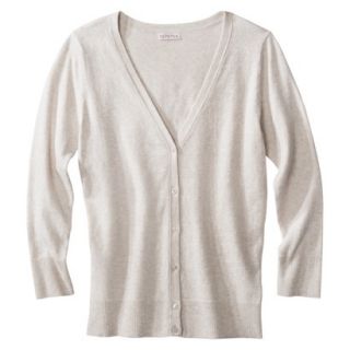 Merona Womens Ultimate 3/4 Sleeve Crew Neck Cardigan   Oatmeal   XS