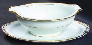 Noritake Guilford Gravy Boat with Attached Underplate, Fine China Dinnerware   W