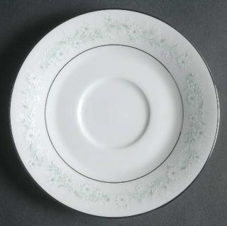 Noritake Essex Saucer, Fine China Dinnerware   Contemporary,Green & White Floral