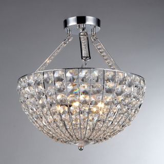 Hestia Chrome And Crystal 5 light Pendant Chandelier (Metal and crystalSwitch HardwiredNumber of lights Five (5)Requires five (5) 40 watt bulbs (not included)Dimensions 22 inches long x 16 inches wide x 20 inches tall This fixture does need to be hard 