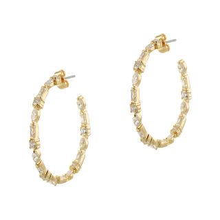 CZ by Kenneth Jay Lane Inside Out Hoop Earrings, Womens