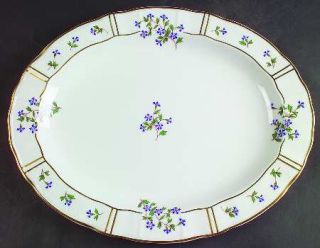 Bernardaud Bleuets 15 Oval Serving Platter, Fine China Dinnerware   Versailles,