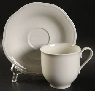 Mikasa Porcelain White Flat Cup & Saucer Set, Fine China Dinnerware   Rondo, All