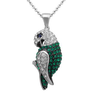 Alexandra Gem Created Sapphire & Multi Crystal Parrot Pendant, Womens