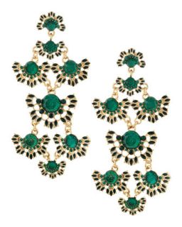 Two Tier Chandelier Earrings, Emerald