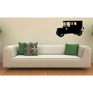 Antique Car Vinyl Wall Decal (Glossy blackEasy to applyDimensions 25 inches wide x 35 inches long )