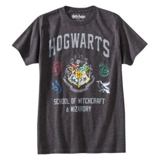 Harry Potter Hogwarts Mens Graphic Tee   Charcoal Heather L
