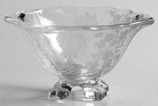 Cambridge Rose Point Clear 3400 4 Toed Nut Cup   Stem 3121,Clear,Etched
