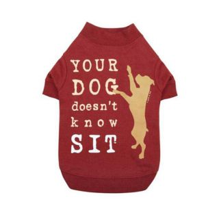 DogIsGood Doesnt Know Sit Tee   Red Multicolor   DI3409 16 83, Medium