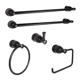 Dyconn Faucet Oil Rubbed Bronze Bathroom Set18 And 24 Inch Towel Bars, Toilet Paper Holder, Robe Hook And Towel Ring