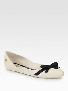 Melissa Trippy Bow Trimmed Jelly Ballet Flats