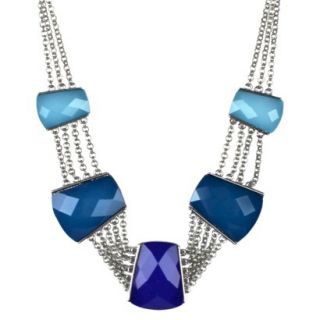 Womens Statement Necklace   Blue/Silver (17.5)