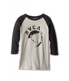 RVCA Kids Bear Stamp 3/4 Sleeve Raglan Baseball Tee Boys T Shirt (White)