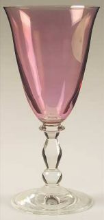 Mikasa Estate Ruby (Pink) Water Goblet   Ruby Pink Bowl, Clear Stem