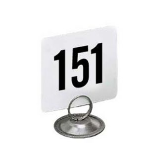 American Metalcraft 4 in Square Table Number w/ Numbers 151 Through 200, Plastic, Black/White