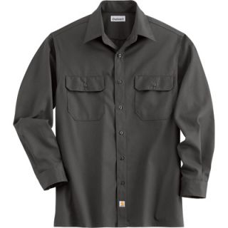 Carhartt Long Sleeve Twill Work Shirt   Dark Gray, Medium, Regular Style,