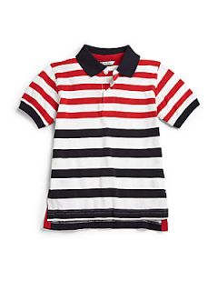 Hartstrings Toddlers & Little Boys Striped Jersey Polo   Red Blue