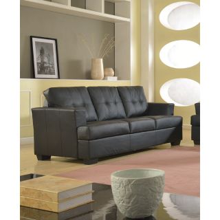 Nova Black Bonded Leather Modern Sofa