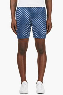 Marc By Marc Jacobs Blue Floral Print Chambray Shorts