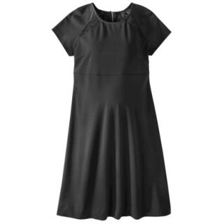 Liz Lange for Target Maternity Short Sleeve Lace Inset Ponte Dress   Black L