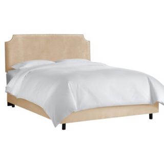 Skyline cal King Bed Lombard Nail Button Notched Bed   Premier Oatmeal