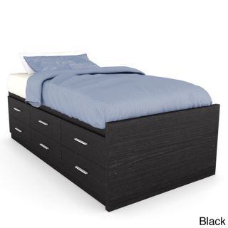 Sonax 4 piece Twin size Captains Storage Bed Set With Flat Headboard, Tall Dresser And Nightstand