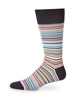 Paul Smith Fine Multistripe Socks   Grey